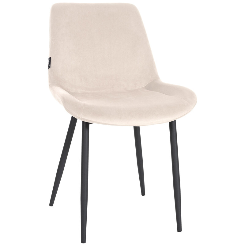 Victoria matstol i sammet med stabil metallstomme