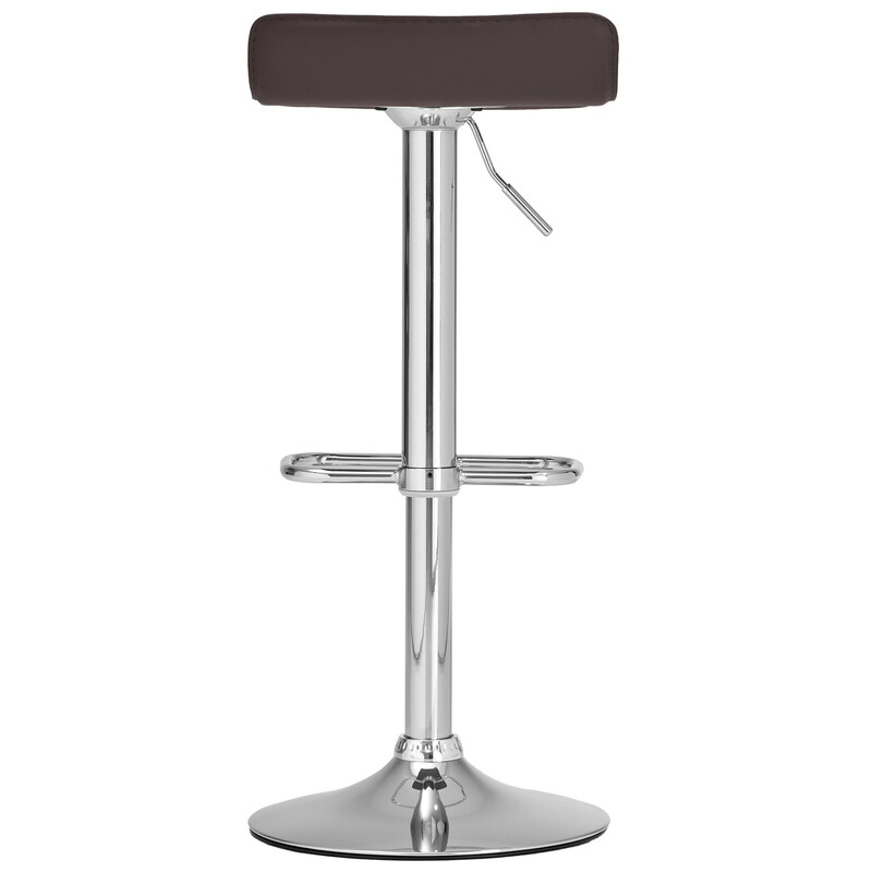 Modern justerbar barstol med kromram och vadderad sits