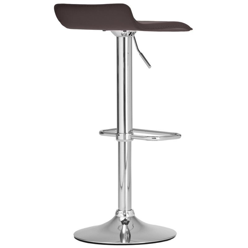 Modern justerbar barstol med kromram och vadderad sits