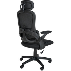 Ergonomisk kontorsstol med justerbart stöd och nättyg