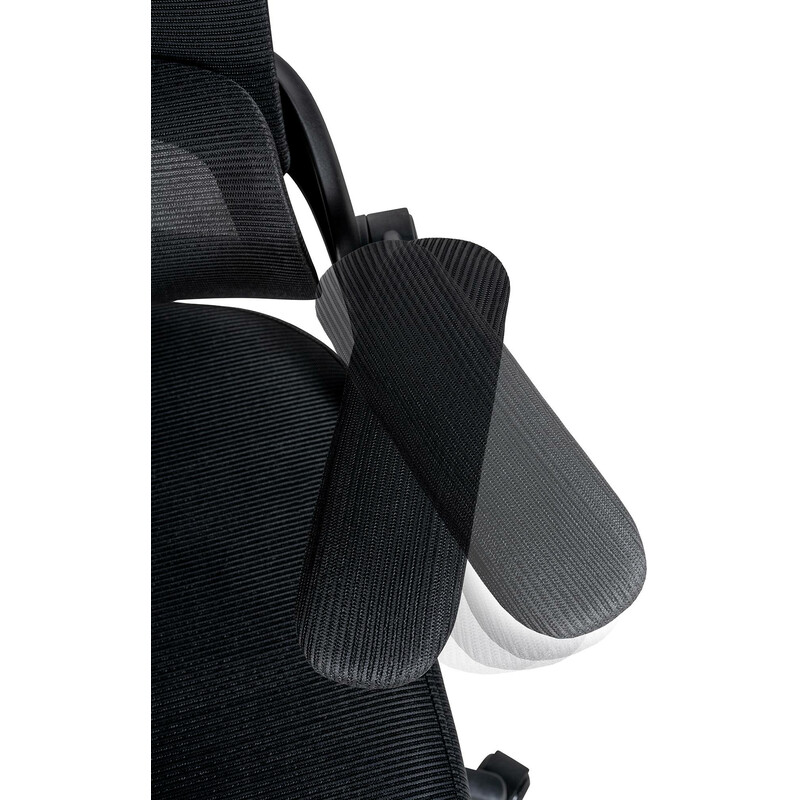 Ergonomisk kontorsstol med justerbart stöd och nättyg