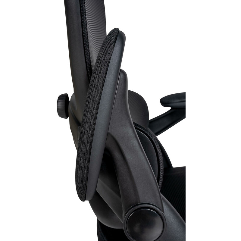 Ergonomisk kontorsstol med justerbart stöd och nättyg