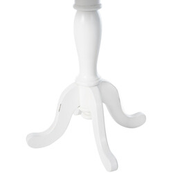 Elegant och praktiskt sidobord med vit ram och träskiva