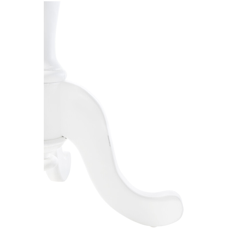 Elegant och praktiskt sidobord med vit ram och träskiva