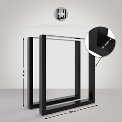 Mångsidigt soffbord med robusta stålben och golvskydd