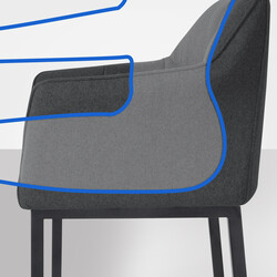 Elegant barstol med filtklädd sits och ryggstöd