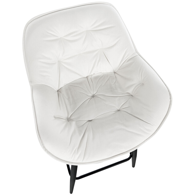 Gibson barstol i quiltat sammet med mattsvart ram