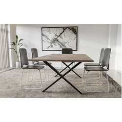 X-formade bordsben i pulverlackerat stål för stabilitet