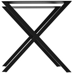 X-formade bordsben i pulverlackerat stål för stabilitet