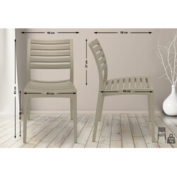 Stapelbar väderbeständig trädgårdsstol i plast för utomhusbruk