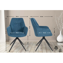 Jules roterande matstol med vaddering och järnram