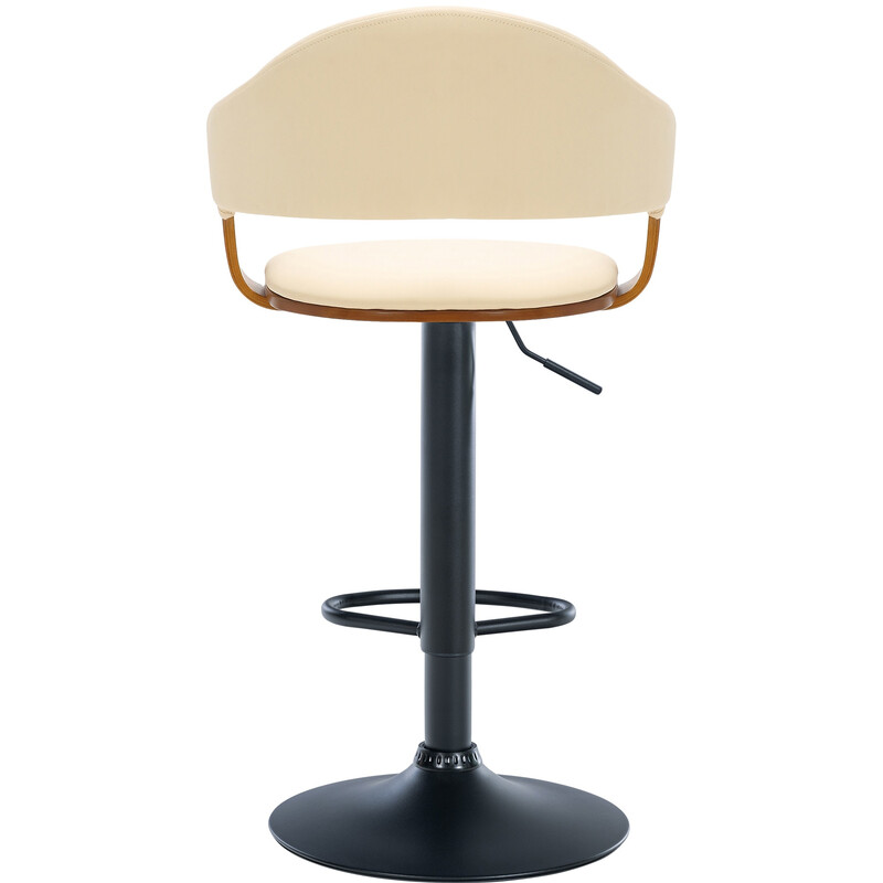 Modern justerbar barstol i konstläder med fotstöd