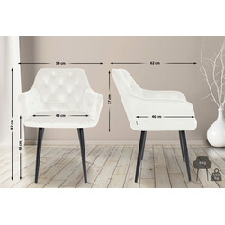 Elegant och bekväm matstol i sammet med metallram