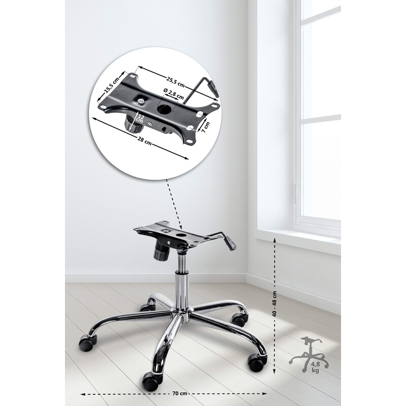 Universell stolsram med justerbar höjd och gungmekanism