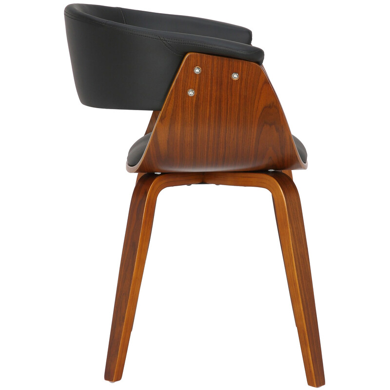 Elegant och modern matstol i böjt trä och konstläder