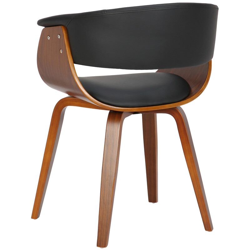 Elegant och modern matstol i böjt trä och konstläder