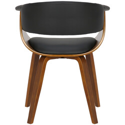 Elegant och modern matstol i böjt trä och konstläder