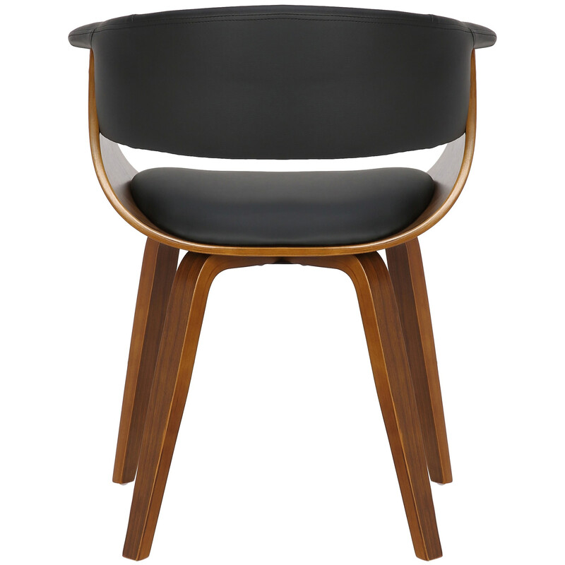 Elegant och modern matstol i böjt trä och konstläder