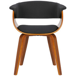 Elegant bruce-stol i böjt trä och slitstark tygklädsel