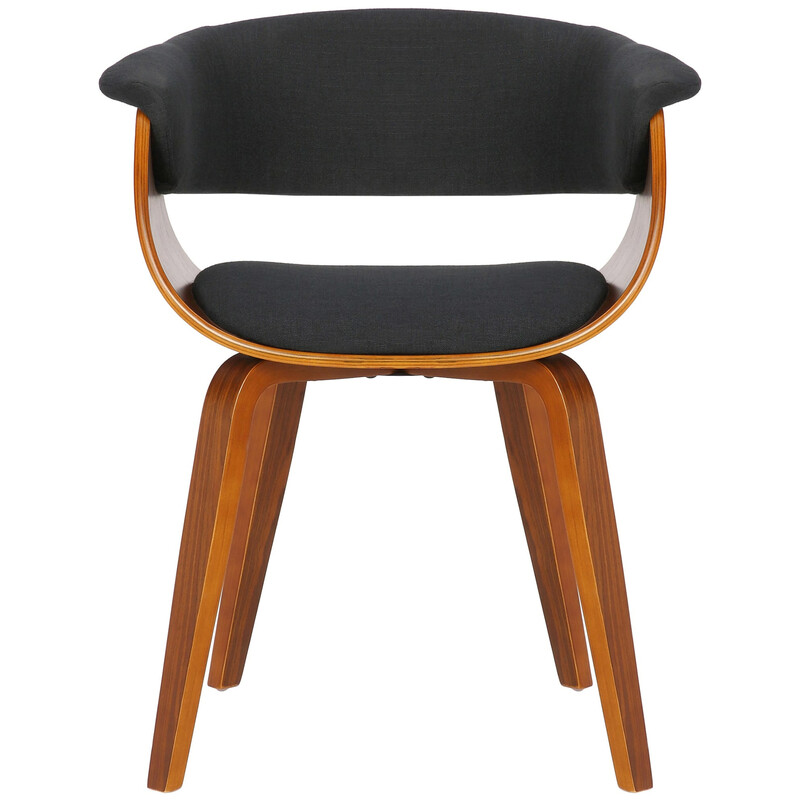 Elegant bruce-stol i böjt trä och slitstark tygklädsel