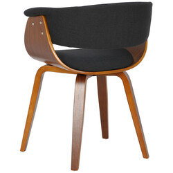 Elegant bruce-stol i böjt trä och slitstark tygklädsel