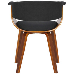 Elegant bruce-stol i böjt trä och slitstark tygklädsel