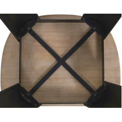 Rustik barstol i massivt trä och mattsvart metall