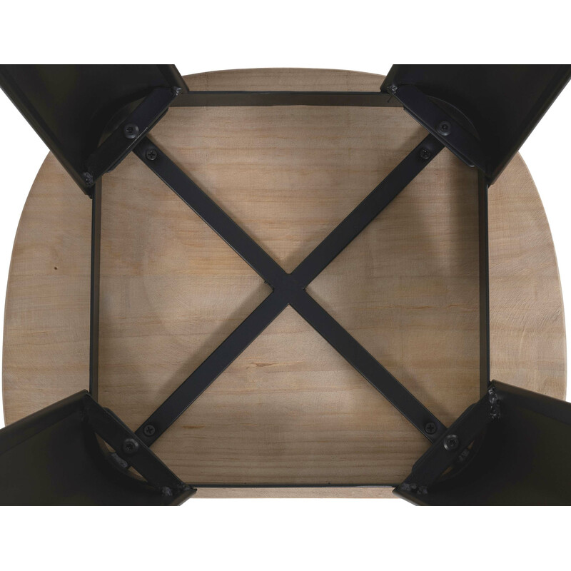 Rustik barstol i massivt trä och mattsvart metall