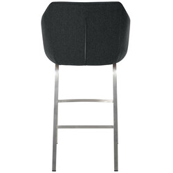 Elegant barstol i filt med rostfritt stålstomme