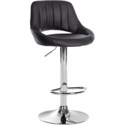 Justerbar barstol i konstläder med metallram och fotstöd