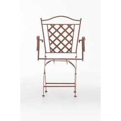 Handgjord järnstol med antikpatina för trädgård och terrass