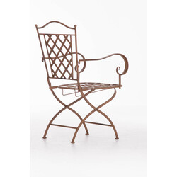 Handgjord järnstol med antikpatina för trädgård och terrass