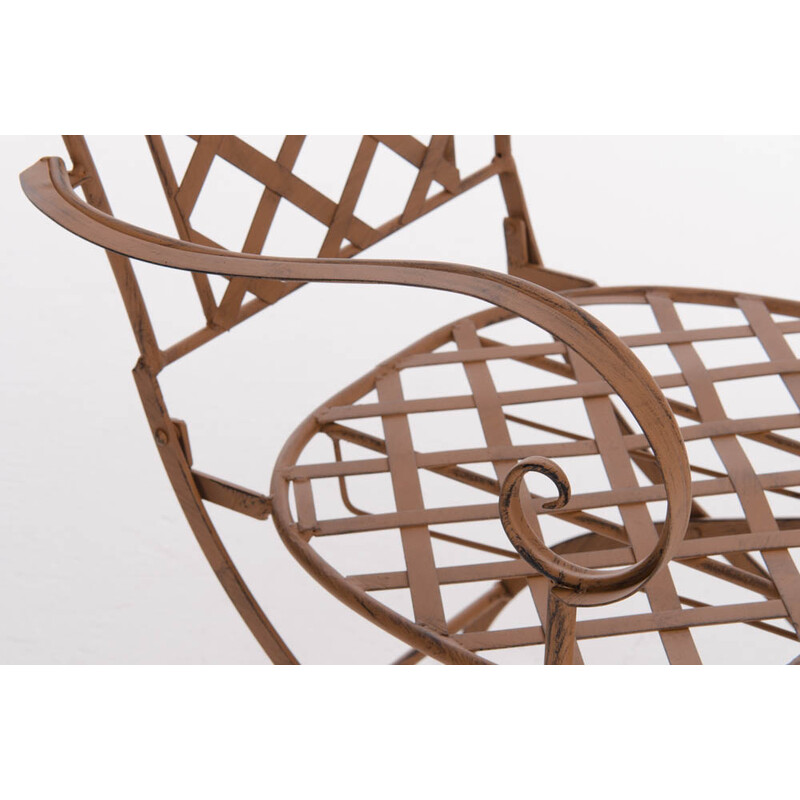 Handgjord järnstol med antikpatina för trädgård och terrass