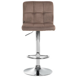 Elegant justerbar barstol i quiltat sammet med metallbas