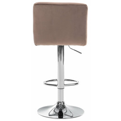 Elegant justerbar barstol i quiltat sammet med metallbas