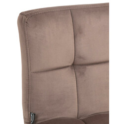 Elegant justerbar barstol i quiltat sammet med metallbas