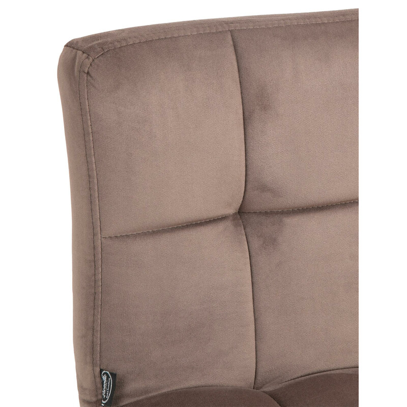 Elegant justerbar barstol i quiltat sammet med metallbas