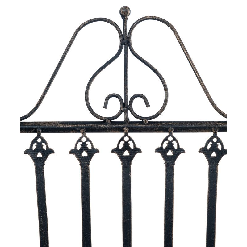 Vikbara trädgårdsstolar i järn med antik patina