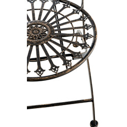 Vikbara trädgårdsstolar i järn med antik patina