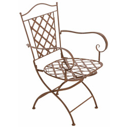 Nostalgiska handtillverkade trädgårdsstolar i järn med antikpatina