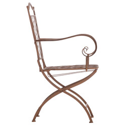 Nostalgiska handtillverkade trädgårdsstolar i järn med antikpatina