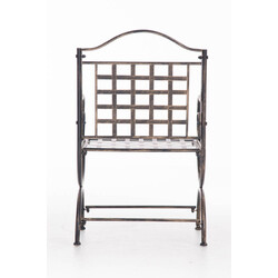 Nostalgisk handgjord trädgårdsstol i järn med antikpatina