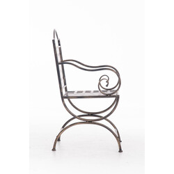 Nostalgisk handgjord trädgårdsstol i järn med antikpatina