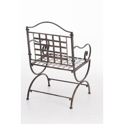 Nostalgisk handgjord trädgårdsstol i järn med antikpatina