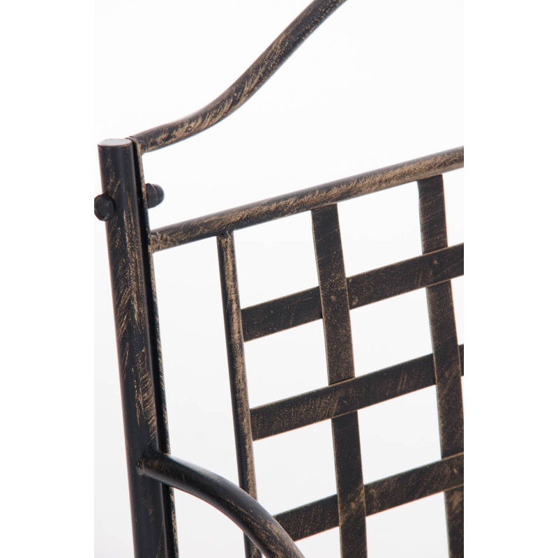 Nostalgisk handgjord trädgårdsstol i järn med antikpatina