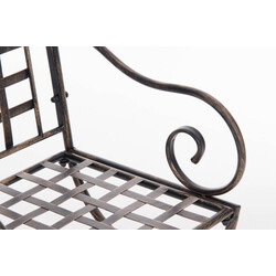 Nostalgisk handgjord trädgårdsstol i järn med antikpatina