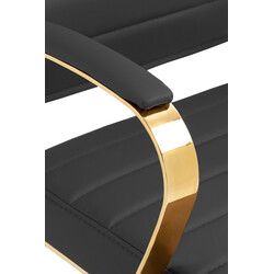 Elegant ergonomisk kontorsstol i konstläder med gyllene detaljer