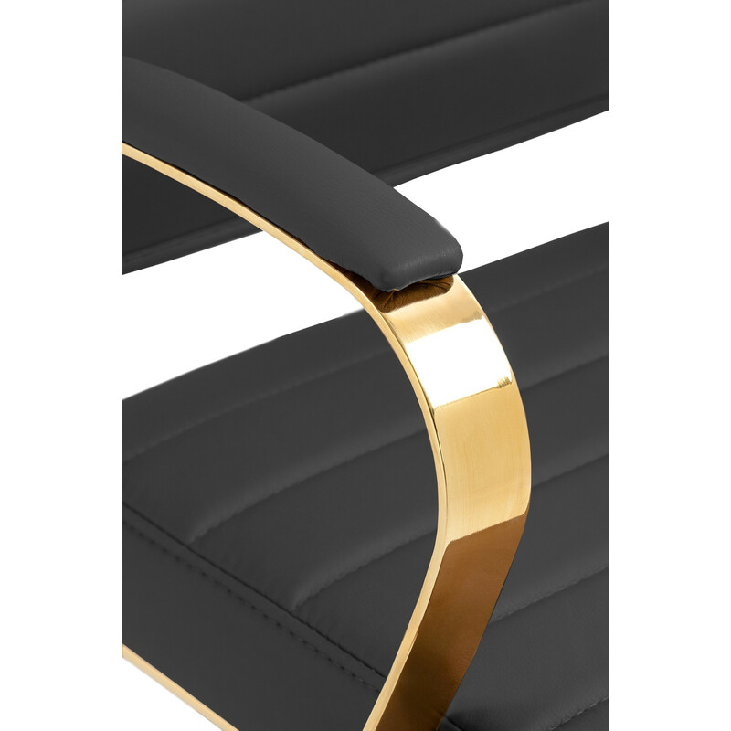 Elegant ergonomisk kontorsstol i konstläder med gyllene detaljer