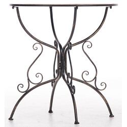 Nostalgiskt handgjort trädgårdsbord i antik stil av järn