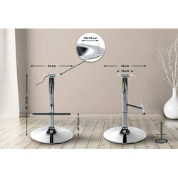 Höjdjusterbart barstolsstativ med fotstöd i svart eller krom